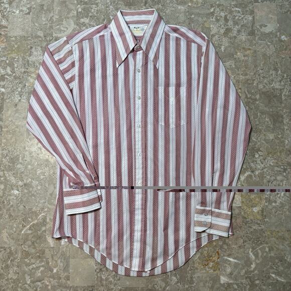 Vintage Le Mans Knit Shirt Mens Large White Red Permanent Press True 80s Dagger - Picture 4 of 10